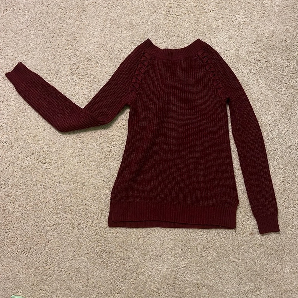 Dark Red Knitted Sweater